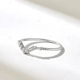 0.20CTW Cluster Lab Grown Diamond Curve Wedding Band