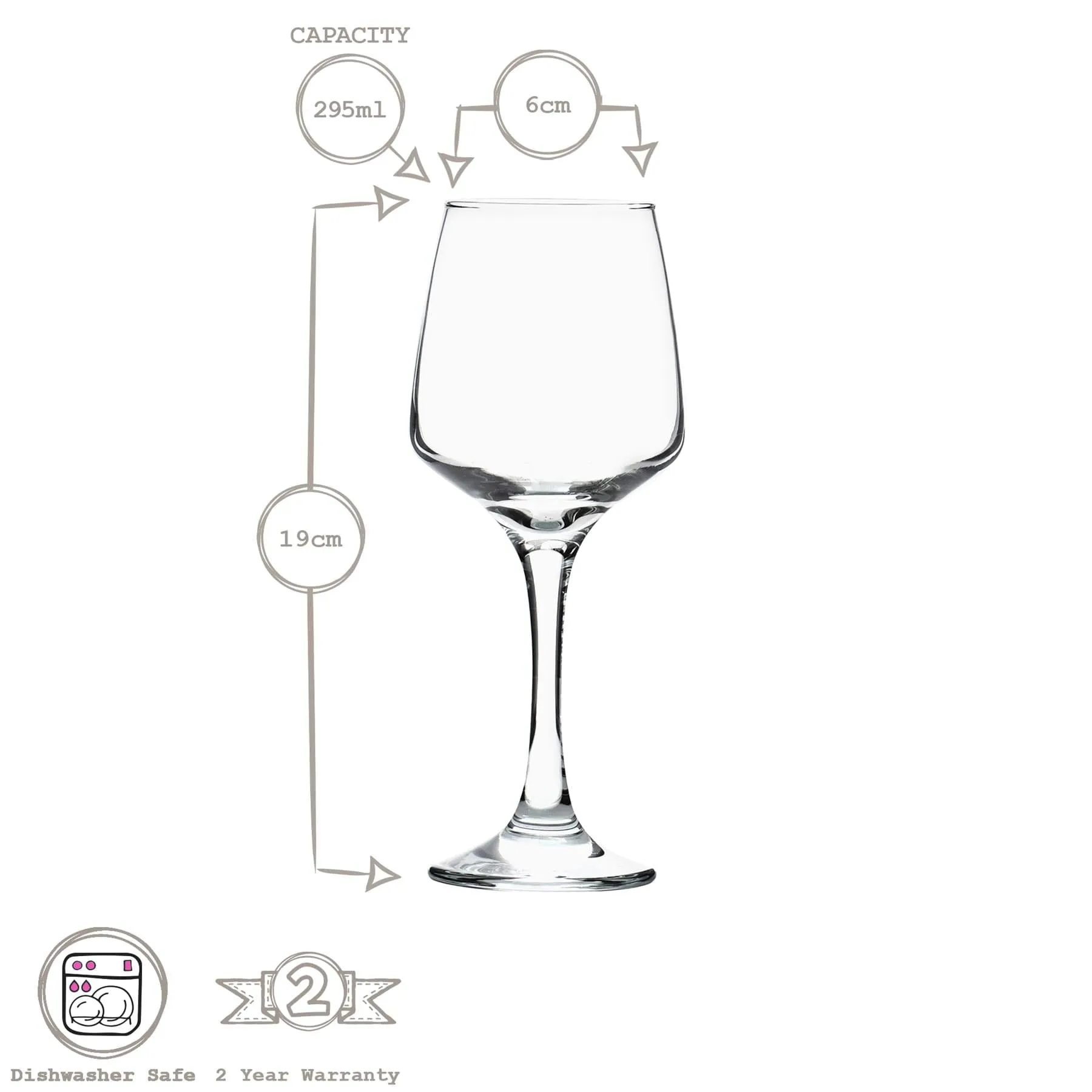 295ml Lal Wine Glasses - Pack of Six - By LAV