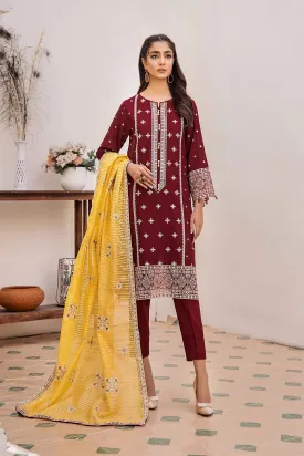 3 Pcs Unstitched Emb Khaddar Suit KKE-1613