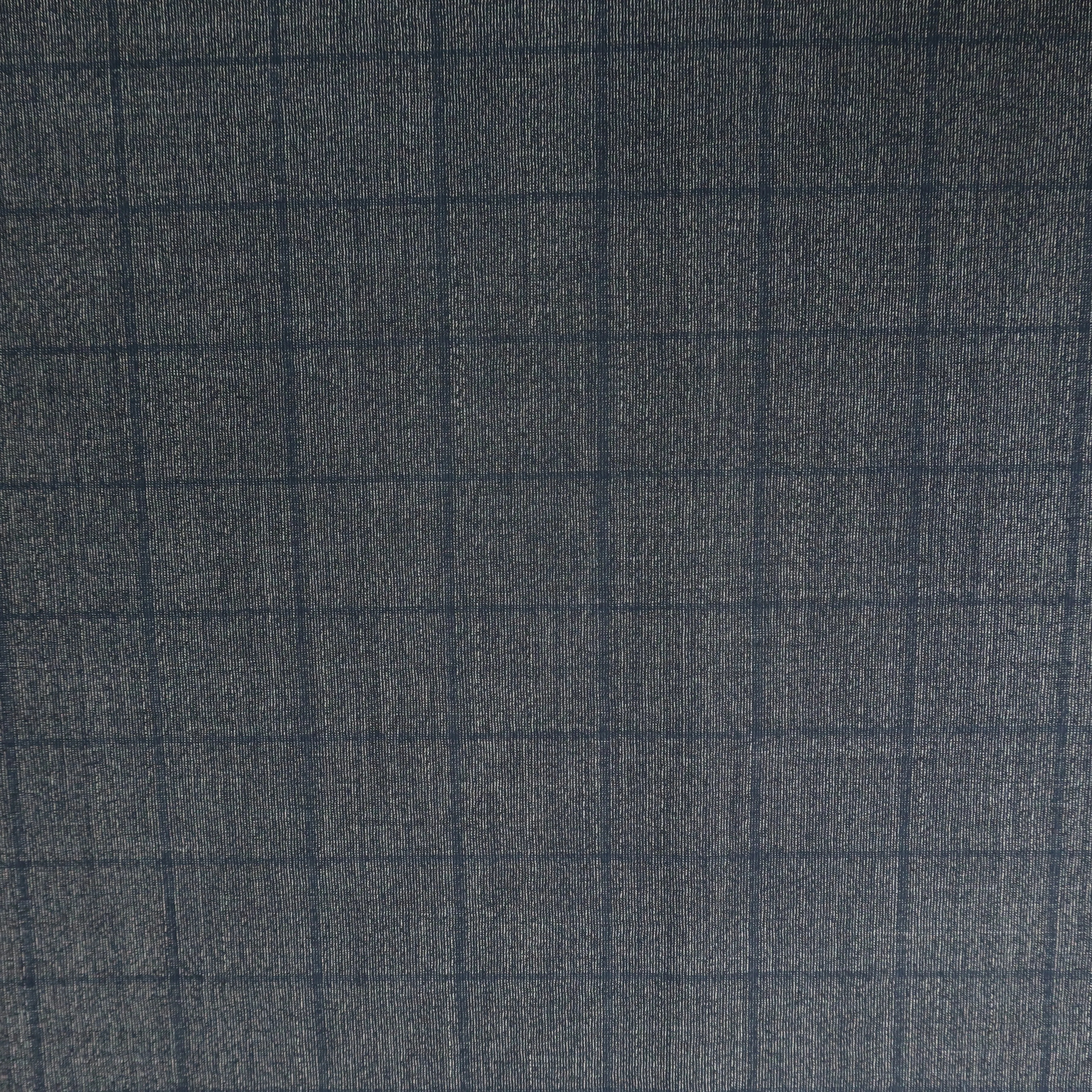 4.40 YDS Storm Dust Gray and Navy Prince Of Wales Wool Loro Piana Fabric