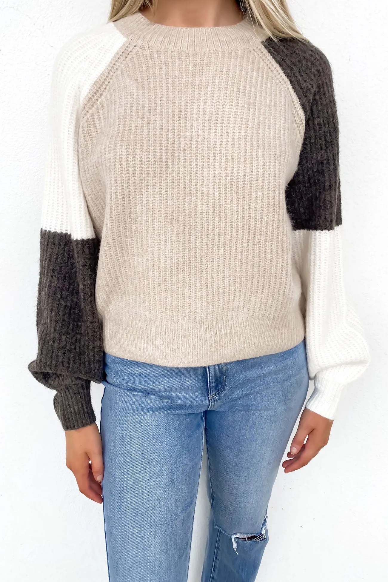 Abbey Knit Jumper Beige Multi