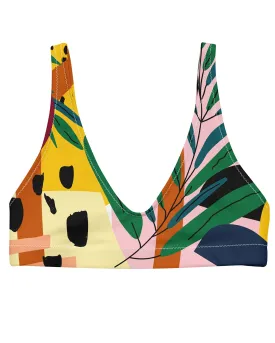 Abstract Botanical Recycled Bikini Top