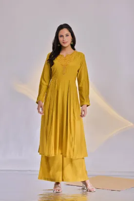 Alexa A-Line Kurta &  Flared Palazzo Set