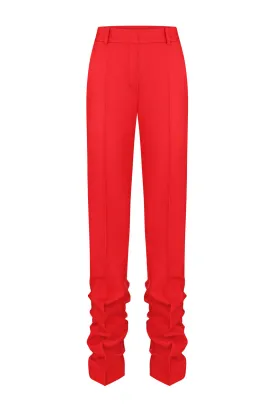 ANTHURIUM RED LOW-RISE PANTS