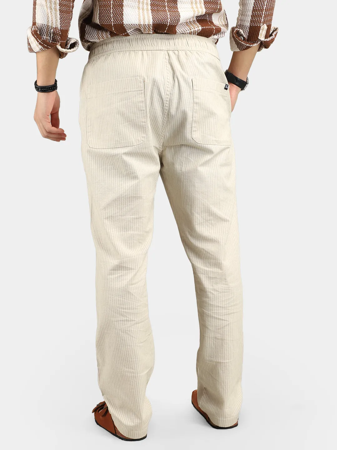 Arabic Linen Fawn Trouser