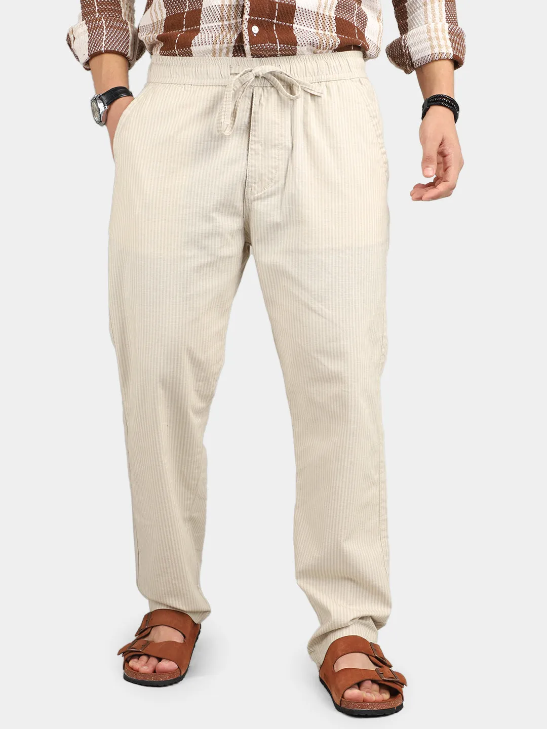 Arabic Linen Fawn Trouser