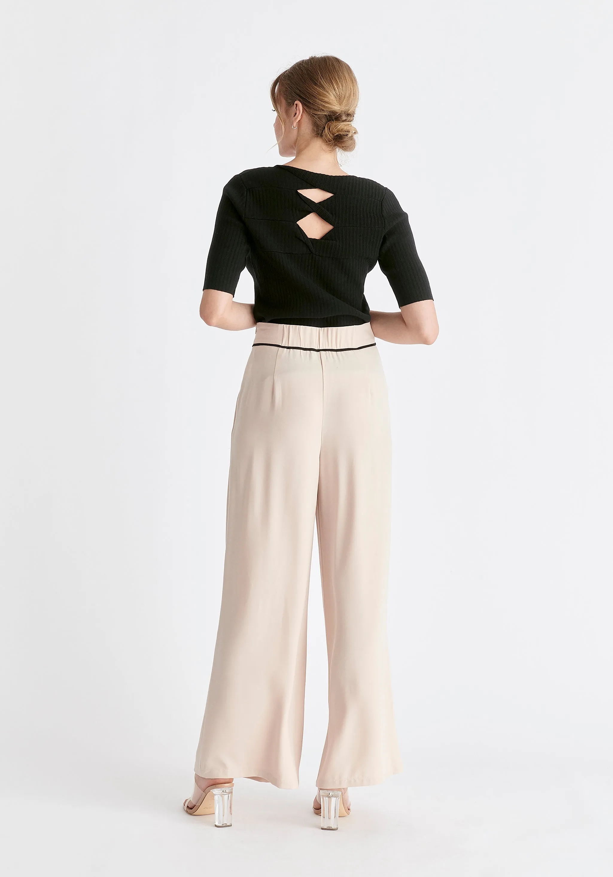 Asymmetric Waistband Trousers