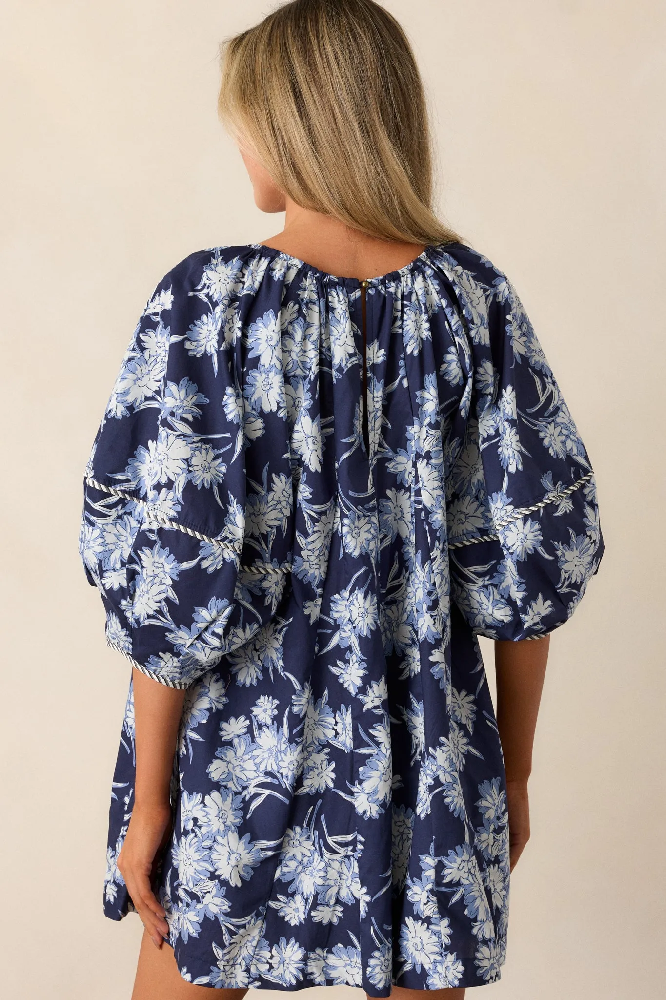 Awaiting Love 100% Cotton Navy Floral Romper