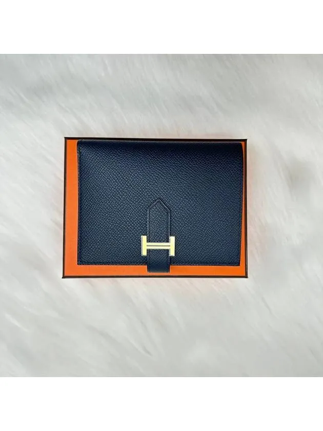 Bean Gold Compact Halfwallet Blue Indigo