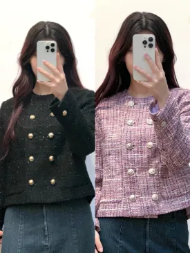 Black/Pink tweed jacket