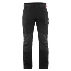 Blaklader 1422 4-Way Stretch Service Work Trousers Black / Red