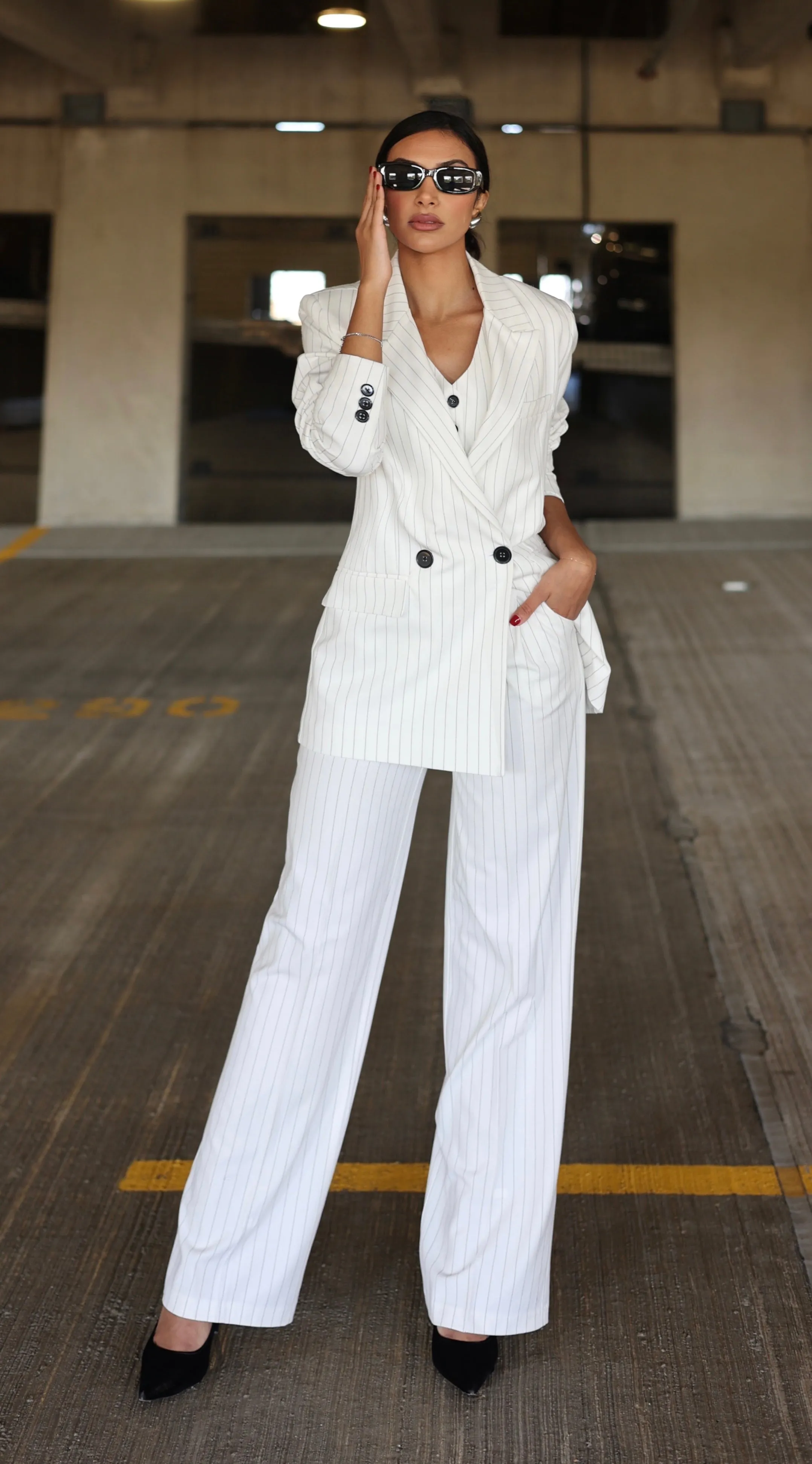 Boss Babe Pinstriped Suit