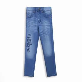 Boy Slim Fit Embroidered Stone Wash Jeans