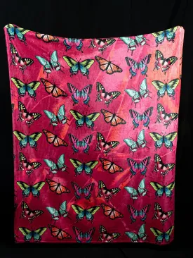 Butterfly Black Sherpa Blanket