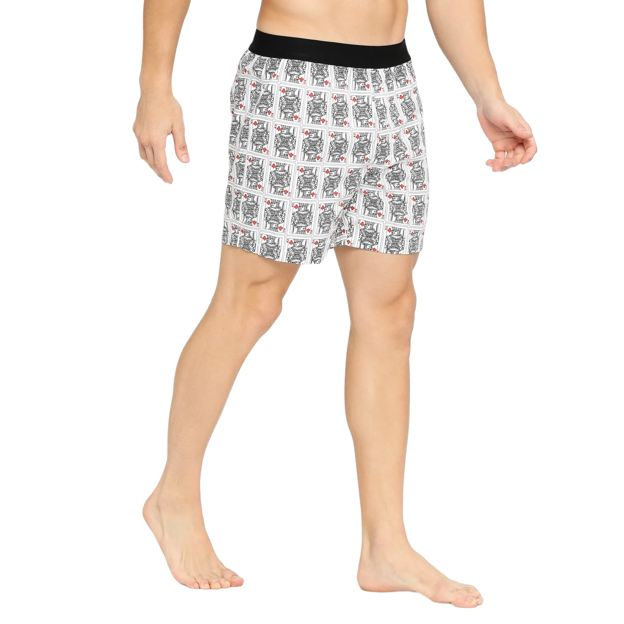 BZ INNERWEAR | Poker-Men's Boxer | 100% Cotton | White Boxer | Pack of 1