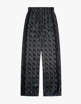 Casablanca Black Heart Monogram Pyjama Silk Trousers