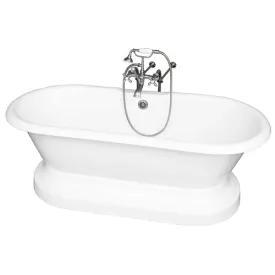 Columbus 61″ Cast Iron Double Roll Top Tub Kit – Brushed Nickel Accessories