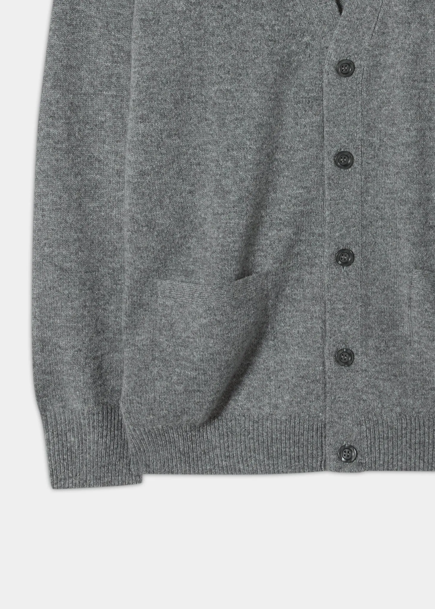 Cornwall Lambswool Cardigan in Grey Mix - Classic Fit