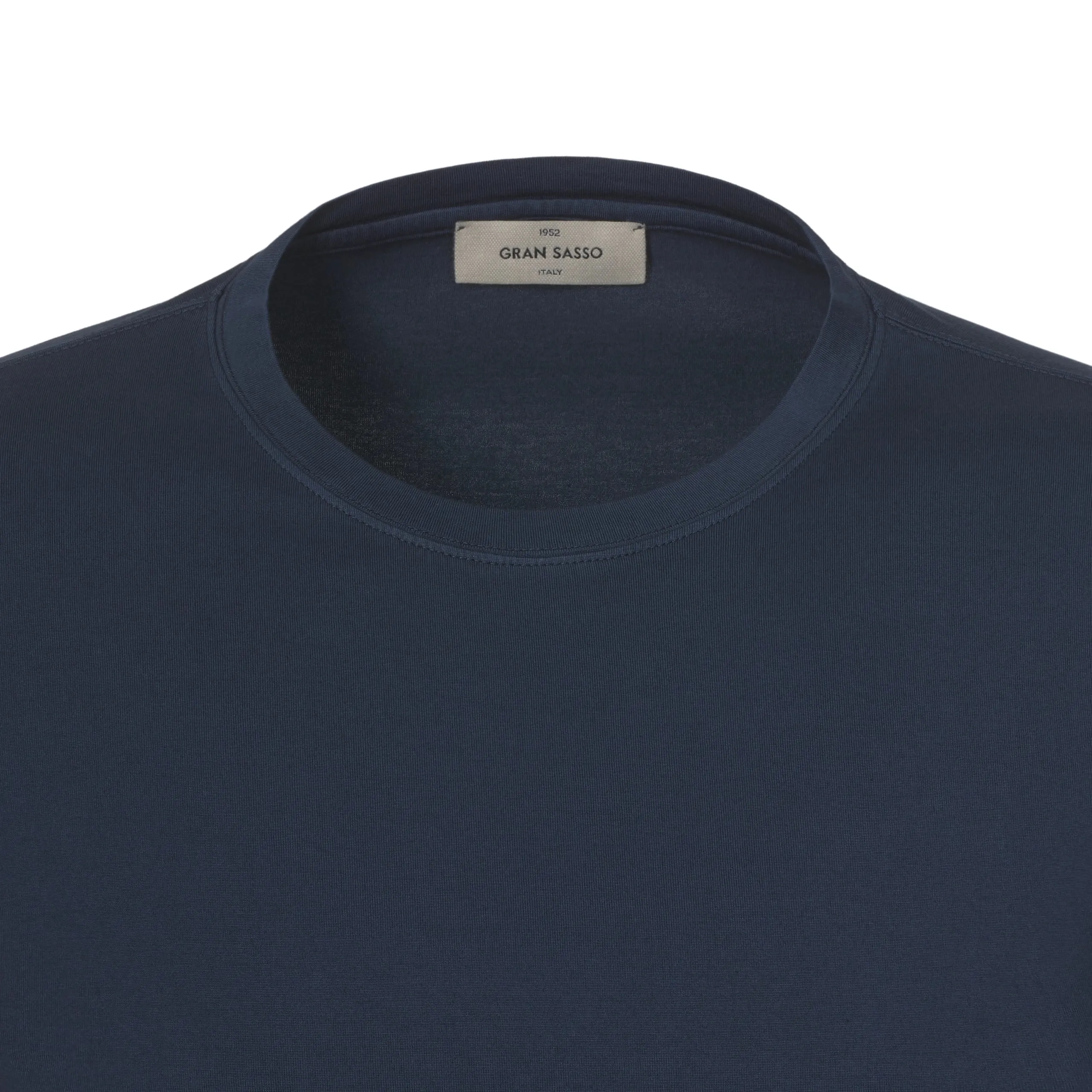 Cotton Crew-Neck T-Shirt in Navy Blue