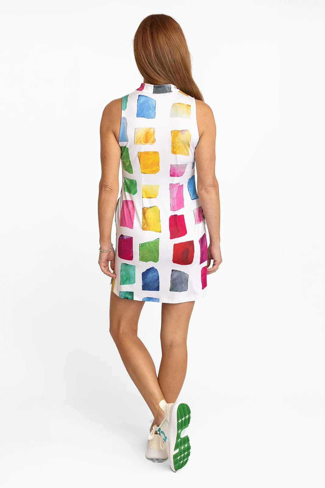 Course To Cocktails Sleeveless Dress - Mosaic