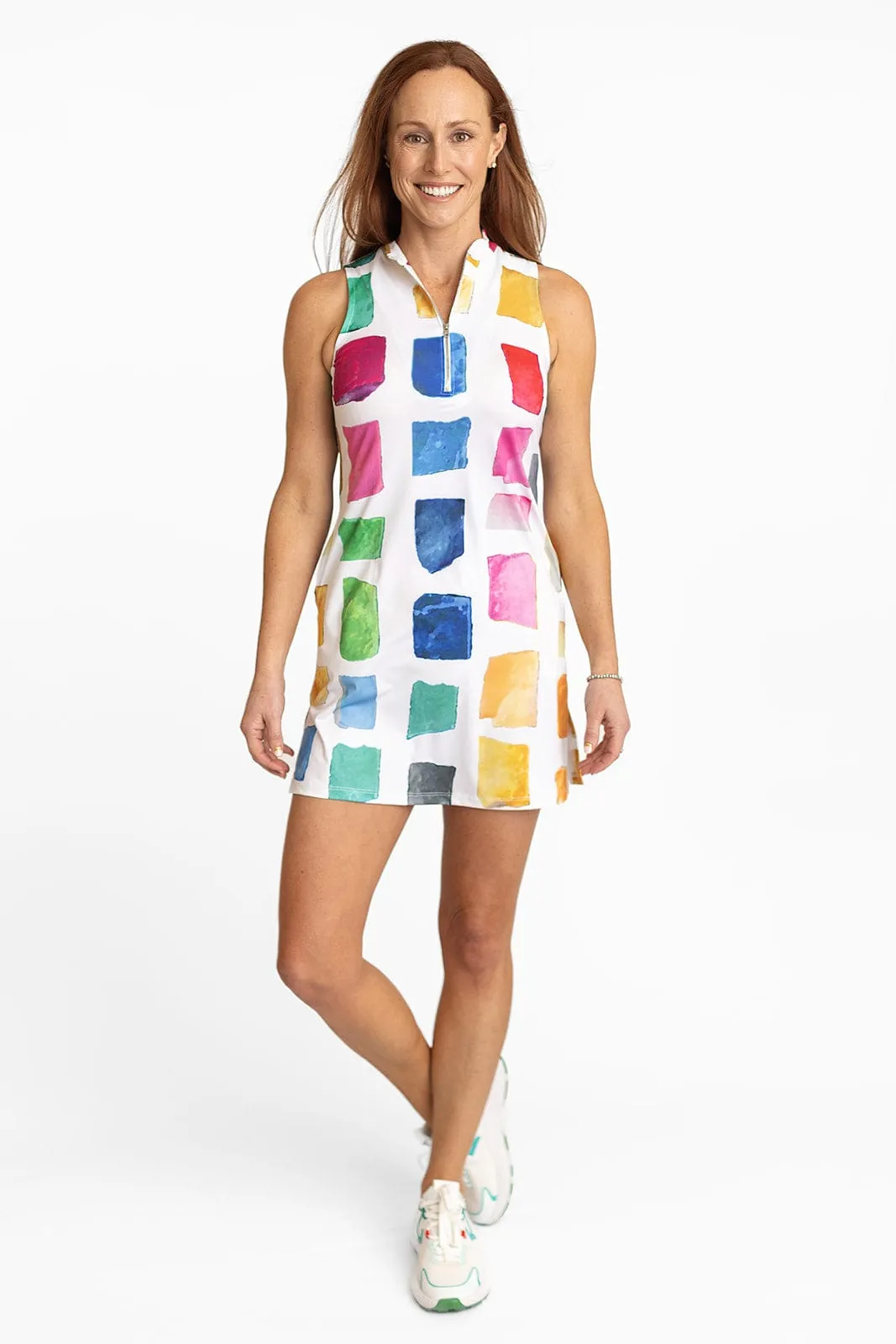 Course To Cocktails Sleeveless Dress - Mosaic