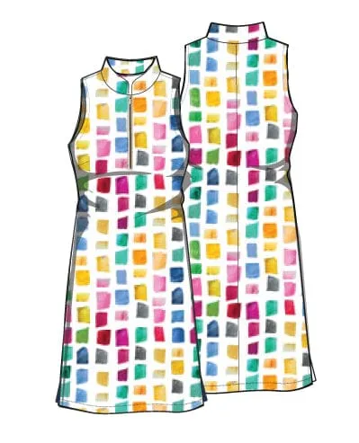 Course To Cocktails Sleeveless Dress - Mosaic