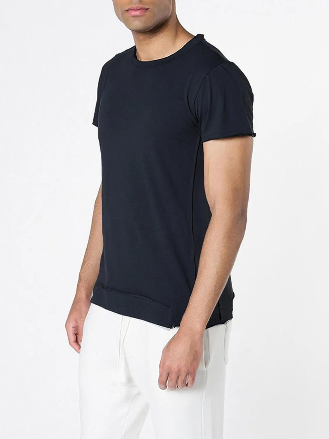 Crew Neck Modal Blend T-shirt Navy Blue