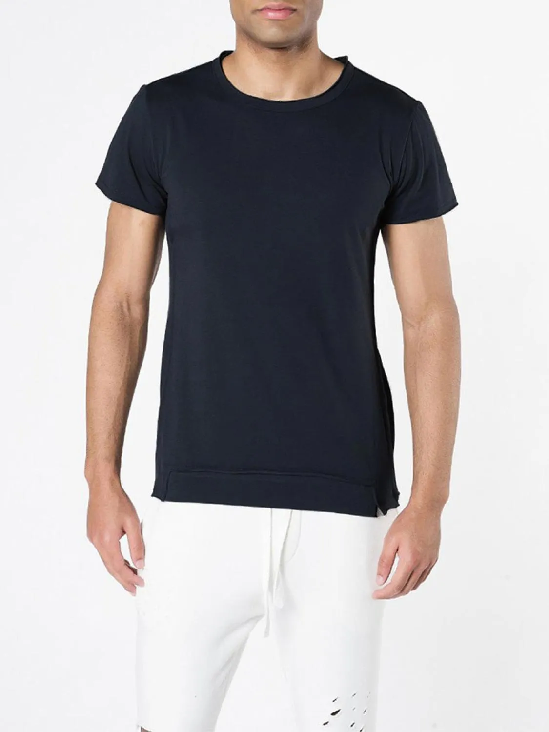 Crew Neck Modal Blend T-shirt Navy Blue