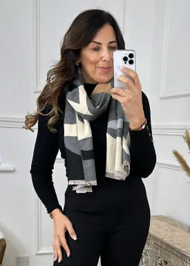 Donna Grey Pattern Scarf