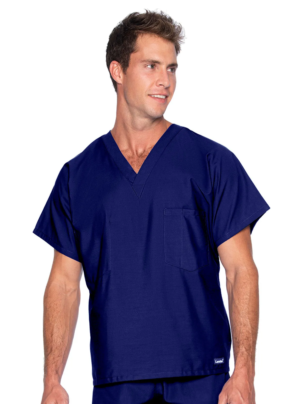 Essentials - Unisex Reversible V-Neck Classic Fit Solid Scrub Top