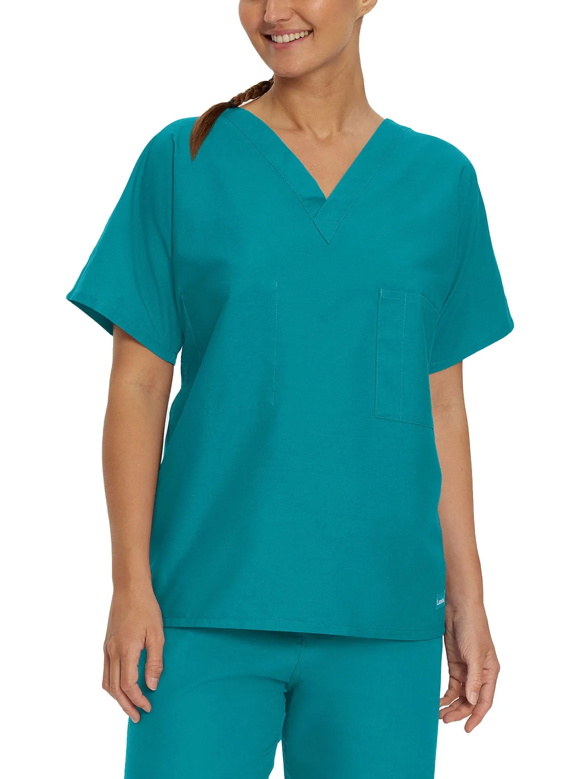 Essentials - Unisex Reversible V-Neck Classic Fit Solid Scrub Top