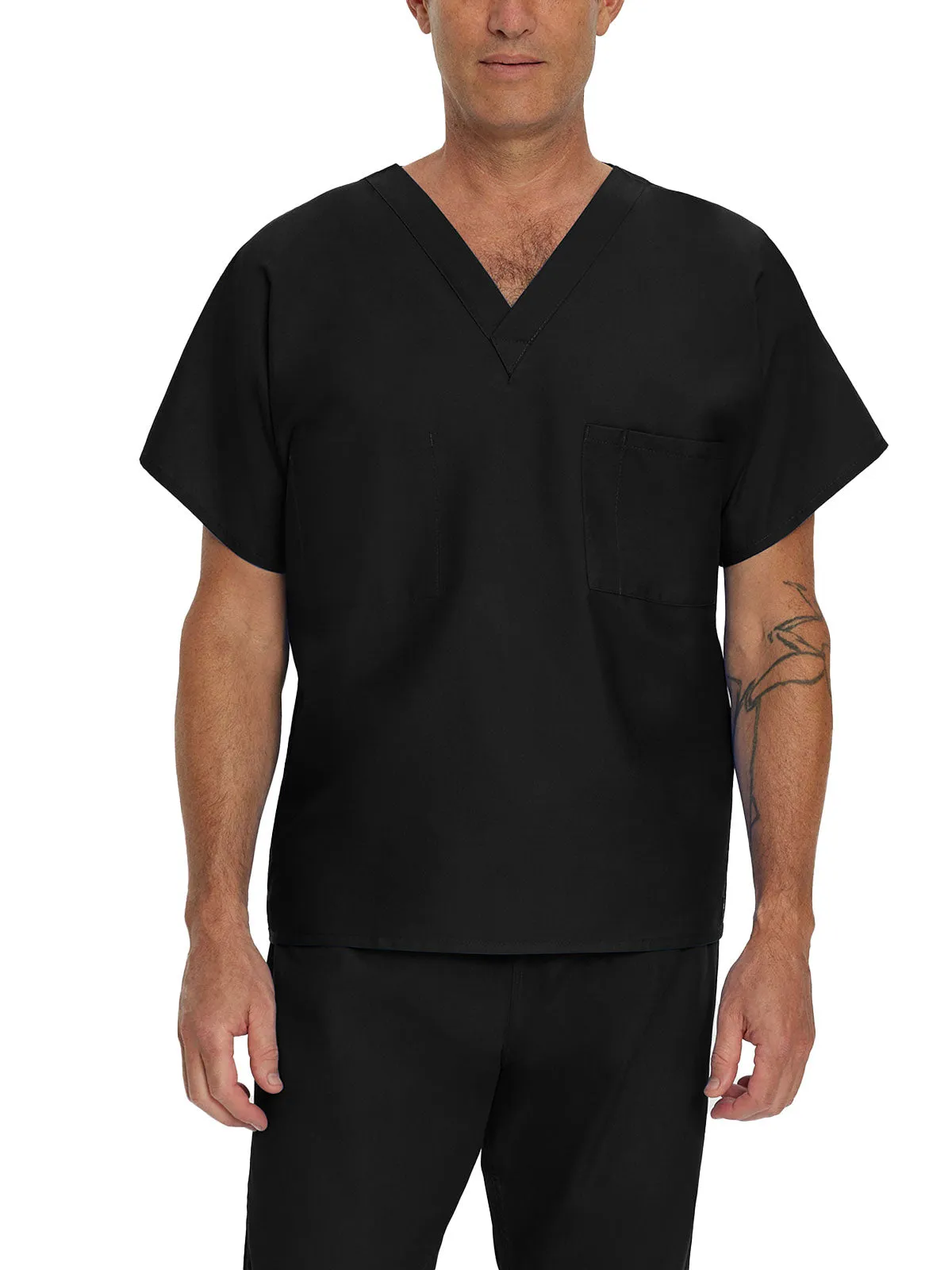 Essentials - Unisex Reversible V-Neck Classic Fit Solid Scrub Top