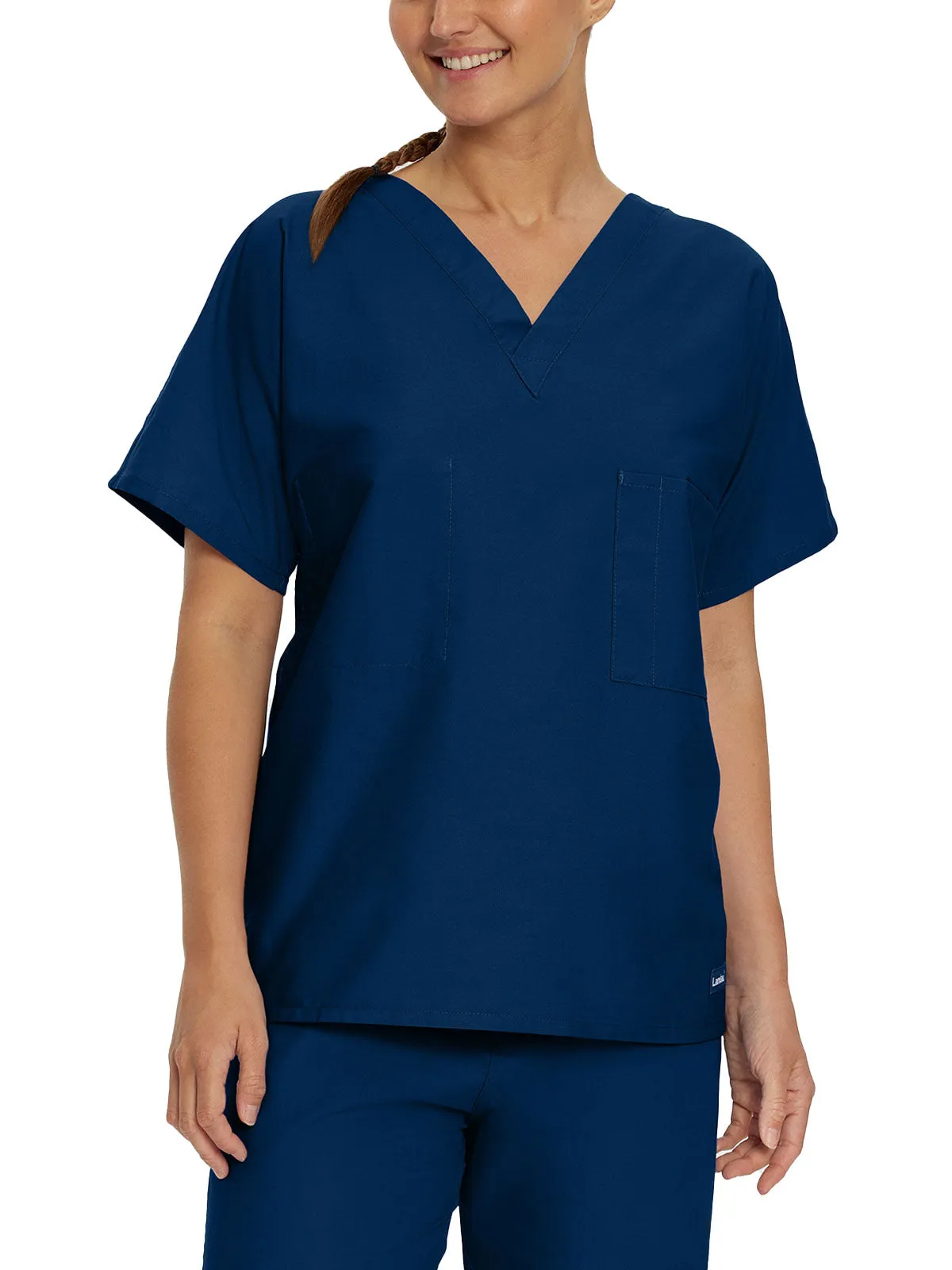 Essentials - Unisex Reversible V-Neck Classic Fit Solid Scrub Top