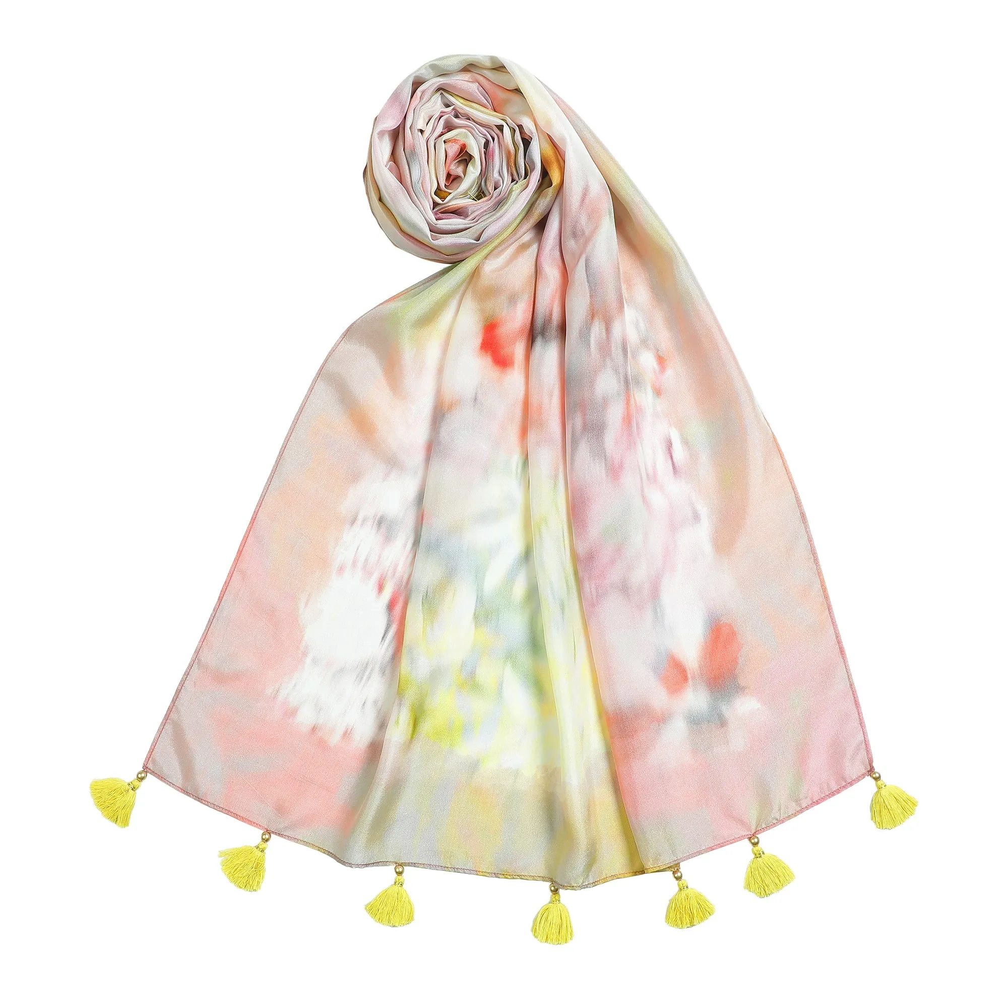 Floral Ombre Printed Design Silk Stole