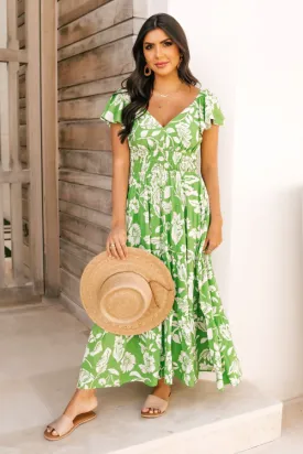 Floral Print Tiered Maxi Dress