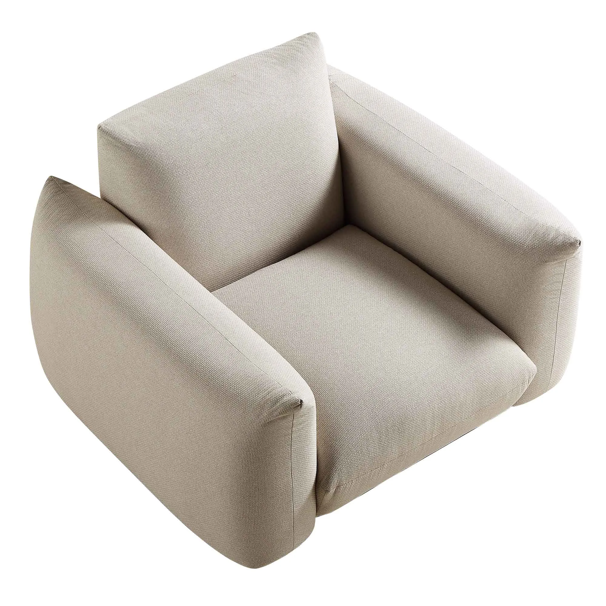 Gianni Armchair, Beige Woven Fabric