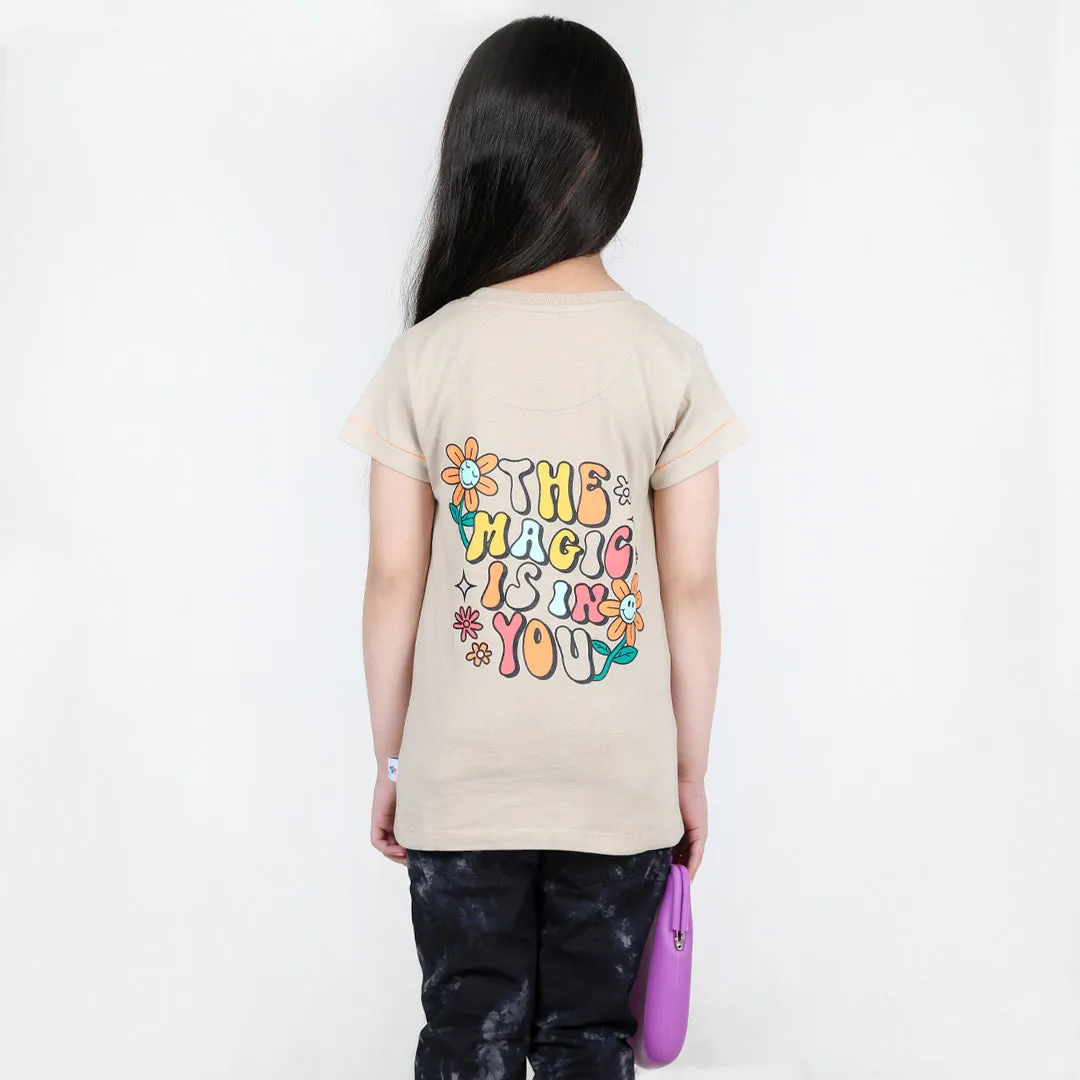 Girls Magic Beige T-Shirt