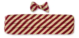 Gold/Maroon Bar Stripes Cummerbund Set - CB675