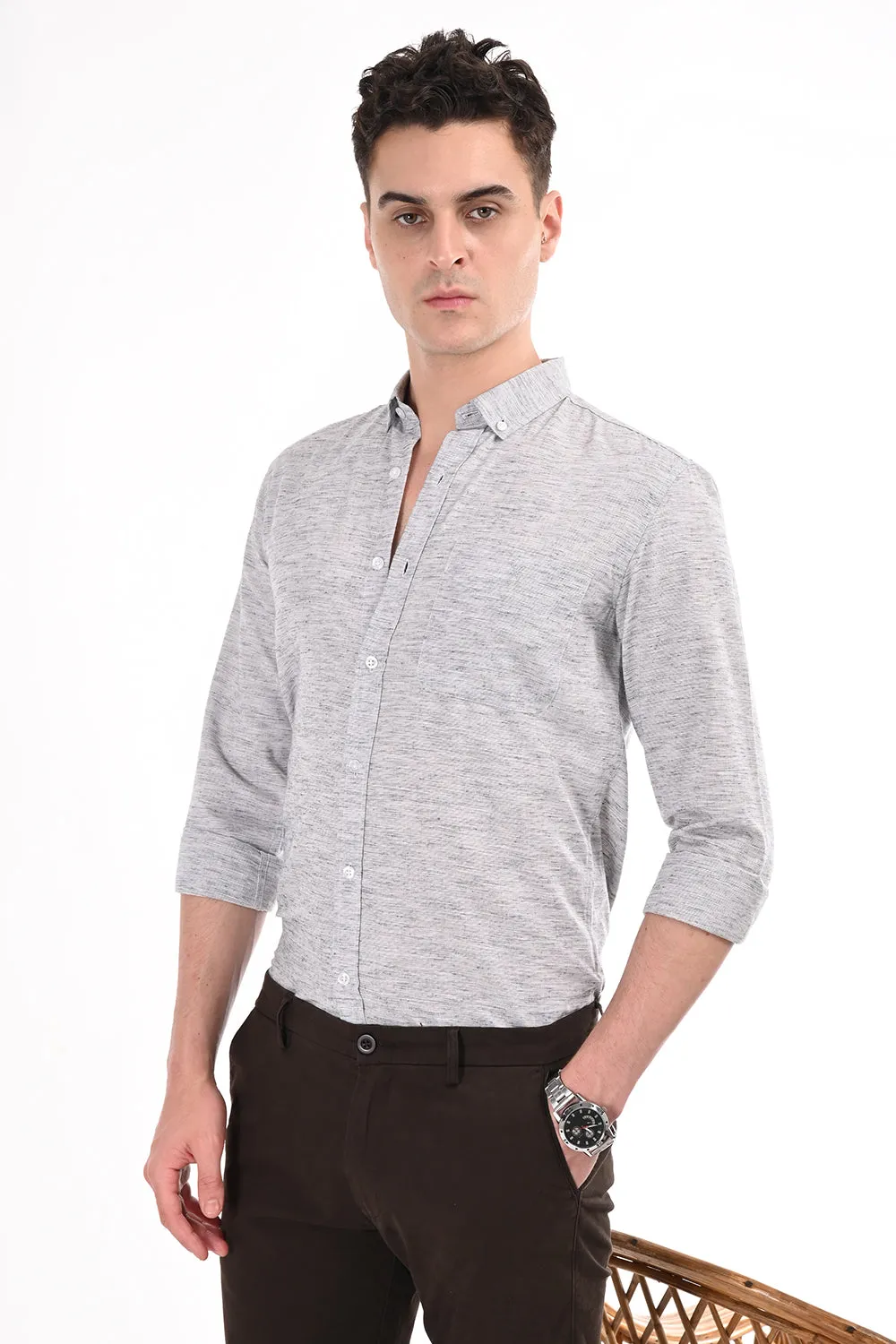 Gray Lenin Semi Formal Shirt