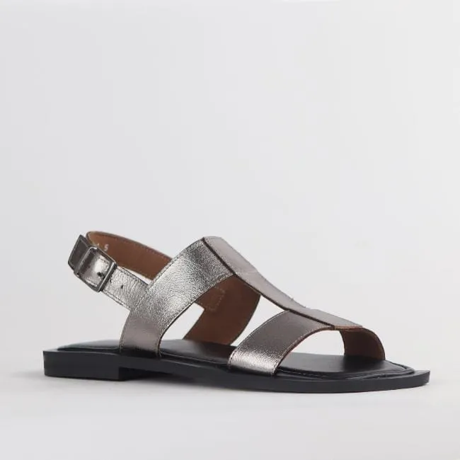 Grecian inspired Flat Sandal in Pewter - 12706