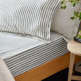 Hebden Striped Fitted Sheet Navy