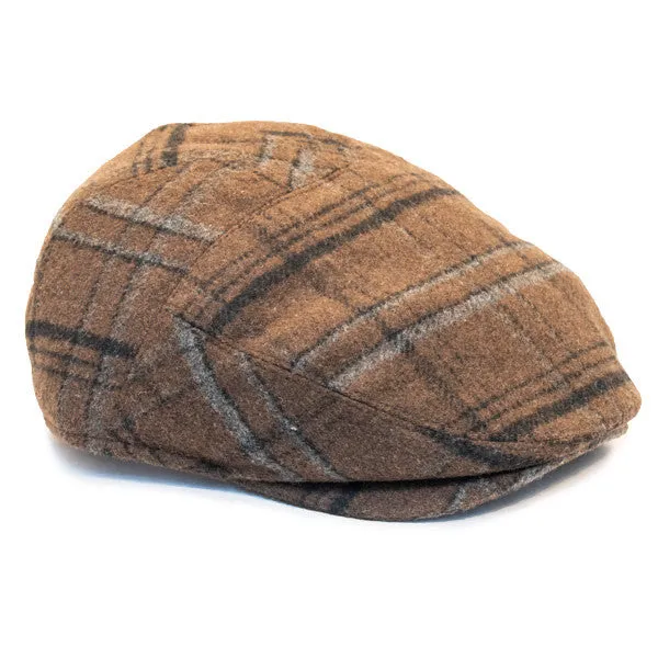 Henschel - Wool Blend Flat Cap with Ear Flaps