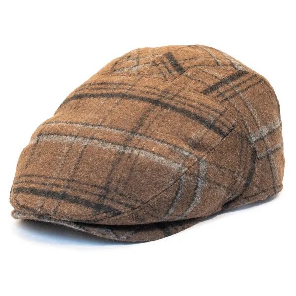 Henschel - Wool Blend Flat Cap with Ear Flaps