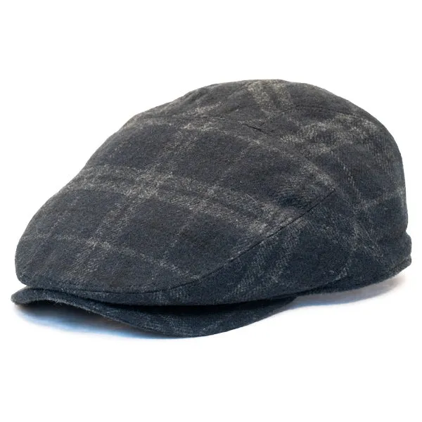 Henschel - Wool Blend Flat Cap with Ear Flaps