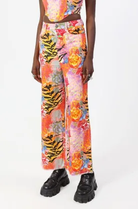 Hypnotize Straight Leg Jeans in Animal Print