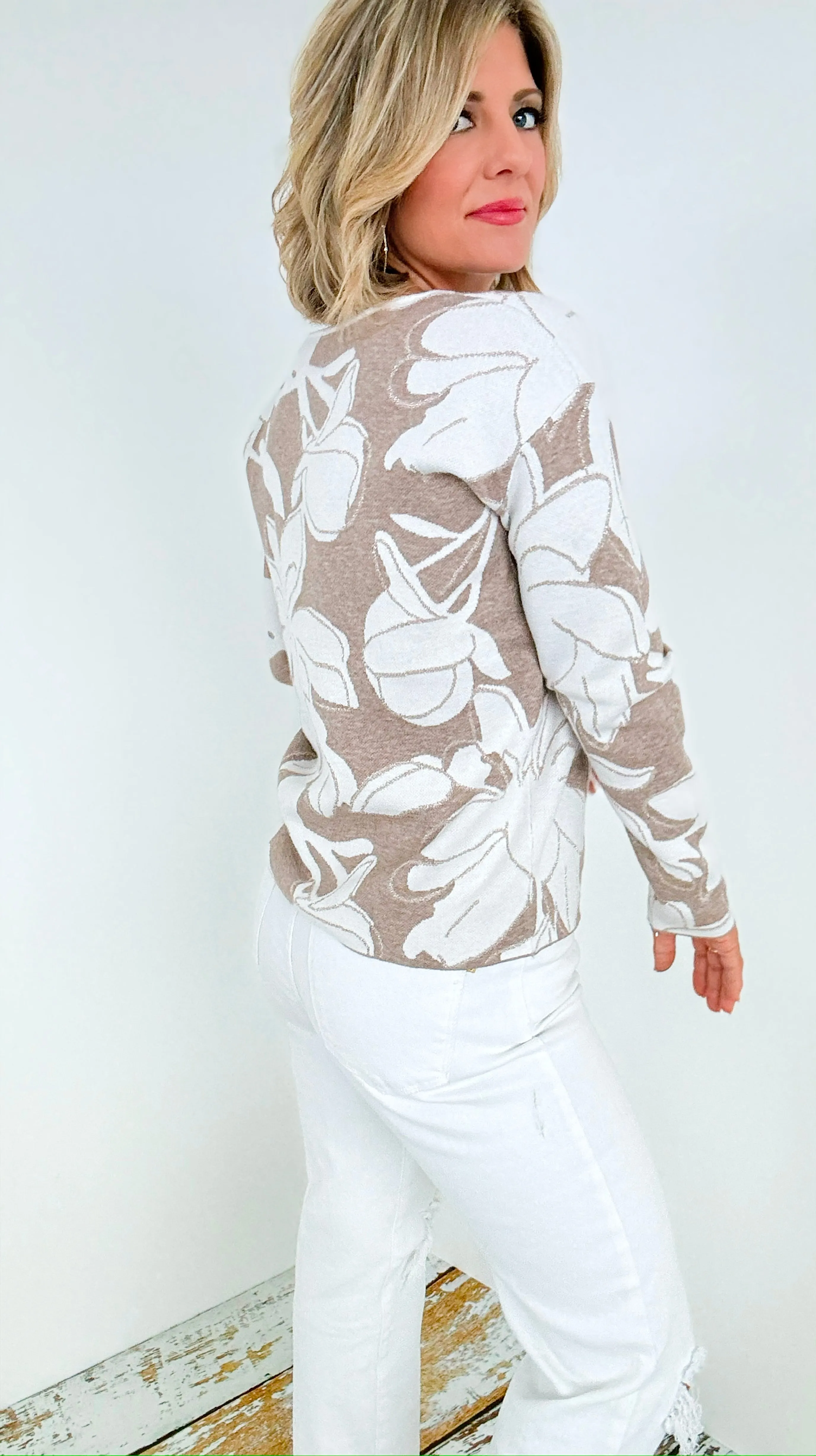 Ivory Petal Knit Sweater