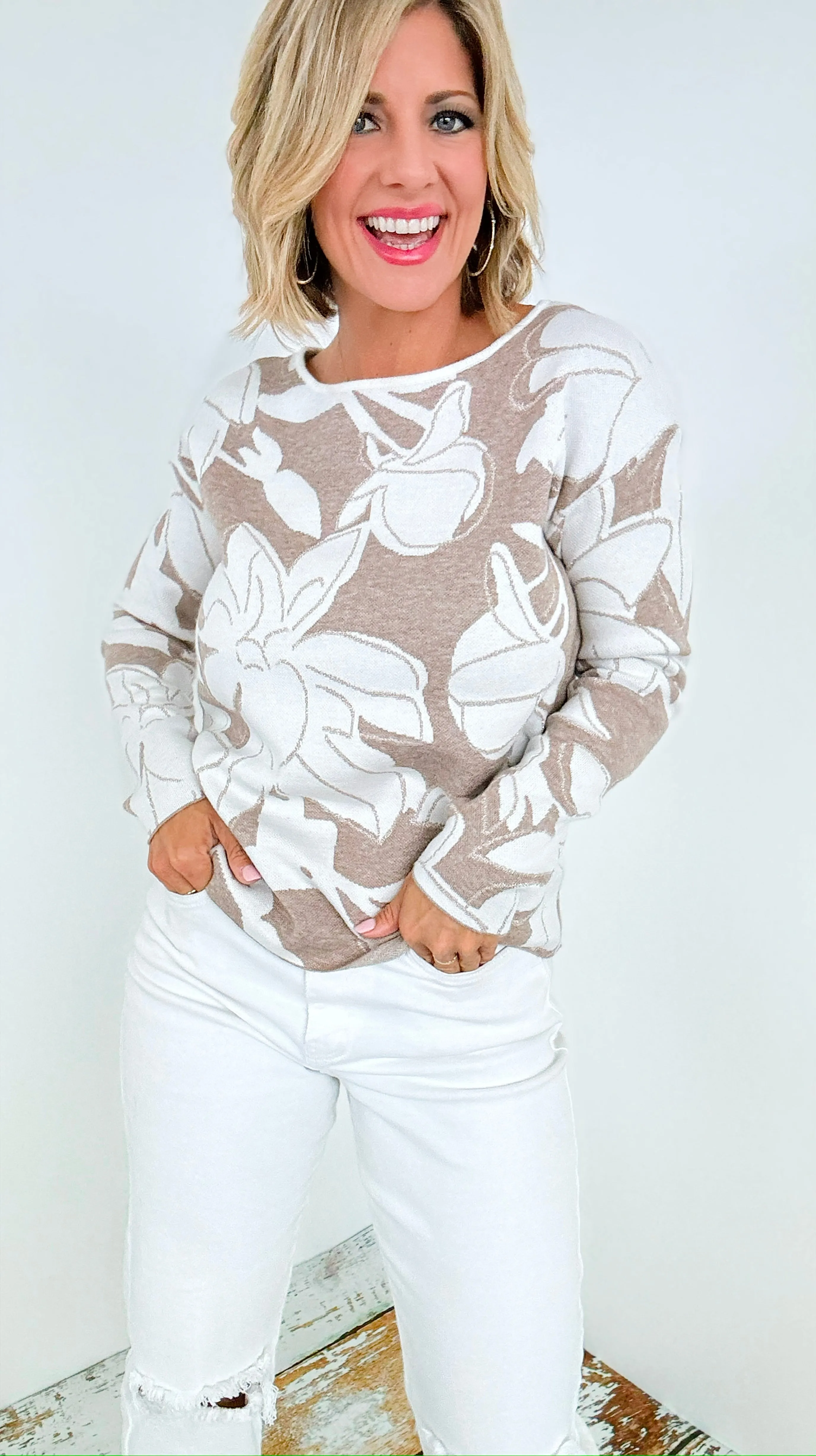 Ivory Petal Knit Sweater