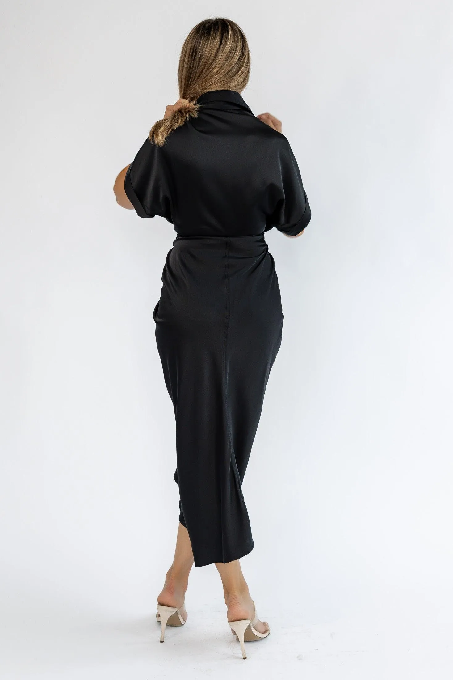 Knotty Looks Black Midi Dress