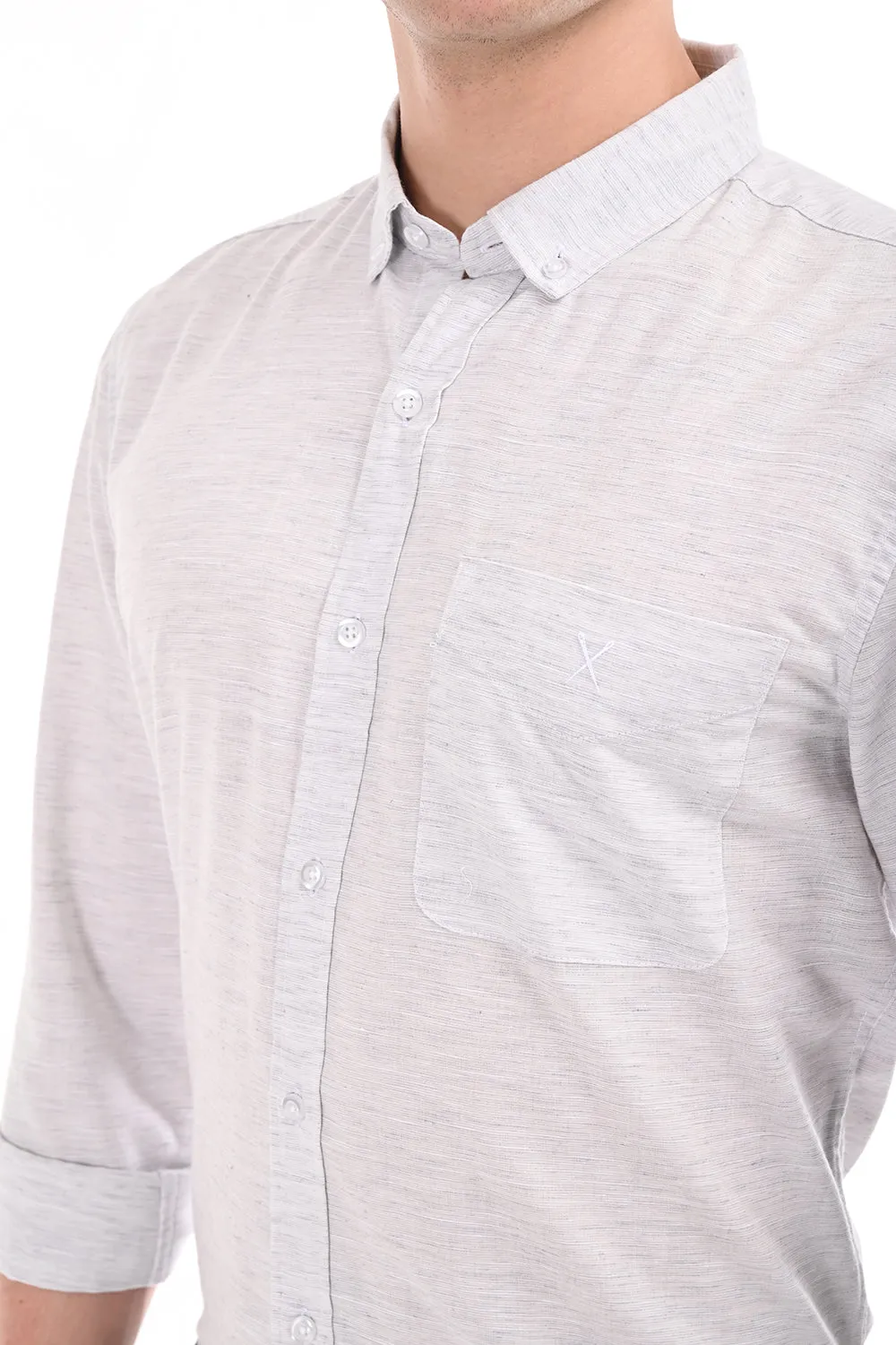 Light Gray Lenin Semi Formal Shirt