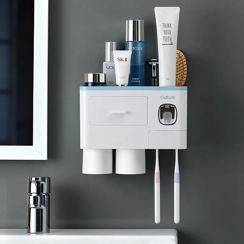 Magnetic Adsorption Inverted Toothbrush Holder